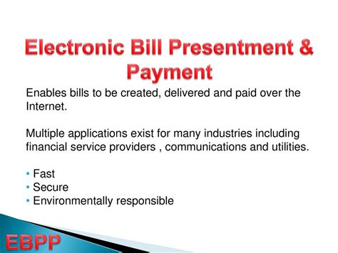 bill presentment and payment providers.